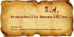 Kratochvilla Annunciáta névjegykártya